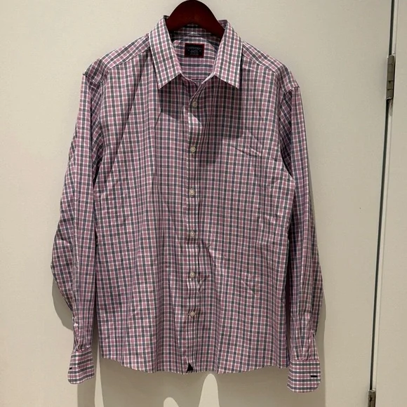 UNTUCKit XL Men's Pink and Blue Checkered Dress Shirt 100% Cotton long sleeve - Picture 2 of 4